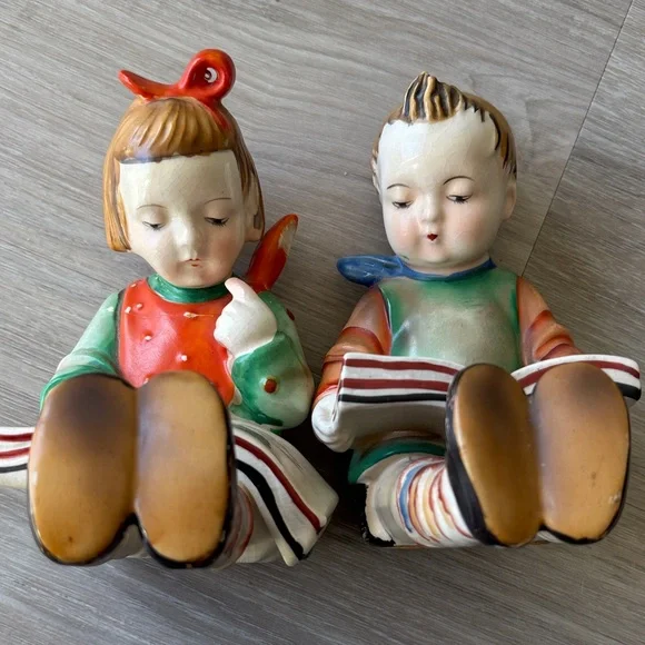 Pair of Vintage Hummel Goebel “Bookworm” Bookends, Made in Germany - Picture 2 of 7